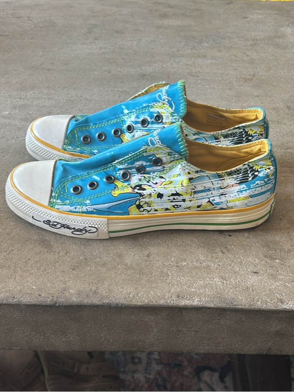 Women’s Ed Hardy Eagle Dagger Skull - Blue - Size 8 A-3